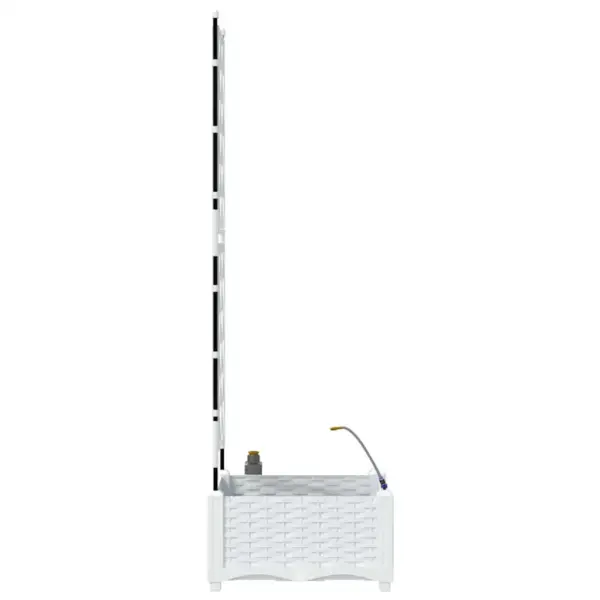 Valge terasest aiapott tugiraami ja kastmissüsteemiga, 40 x 40 x 126 cm – 7