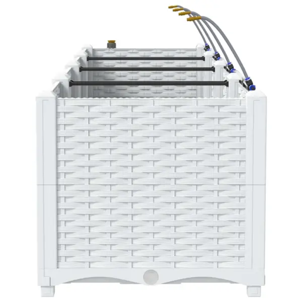 3-osaline aia istutuskastide komplekt kastmissüsteemiga, valge teras, 120 x 40 x 37,5 cm – 7