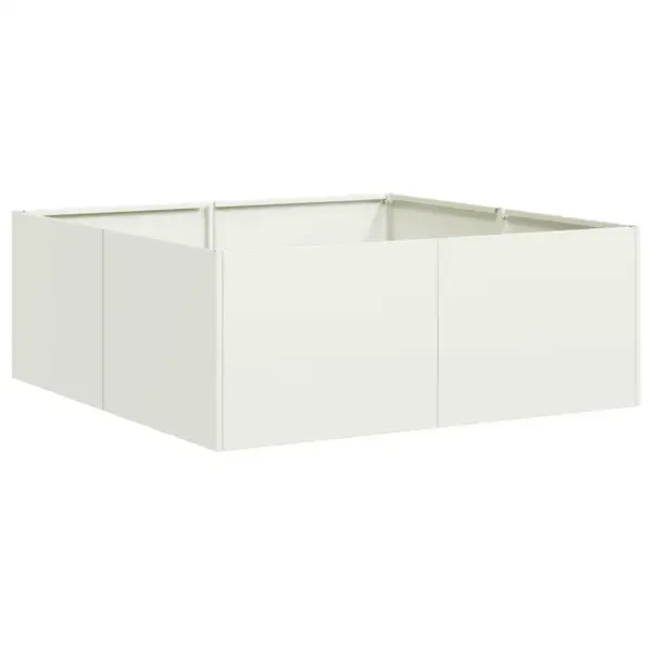 Ruudukujuline istutuskast avatud põhjaga, valge külmvaltsitud teras, 80 x 80 x 30 cm – 2