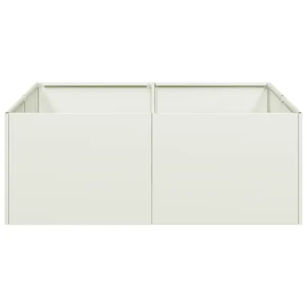 Ruudukujuline istutuskast avatud põhjaga, valge külmvaltsitud teras, 80 x 80 x 30 cm – 4