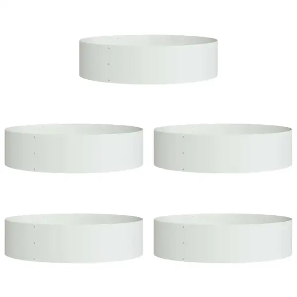 Valge terasest istutusrõngas, 5 tk, 80 x 80 x 20 cm, külmvaltsitud teras – 2