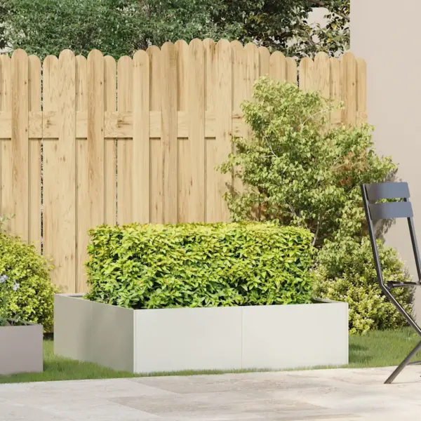 Valge terasest taimekast avatud põhjaga, 100 x 100 x 30 cm – 3