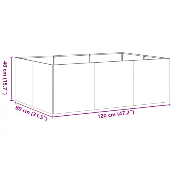 Valge terasest taimekast, avatud põhjaga, 120 x 80 x 40 cm – 9