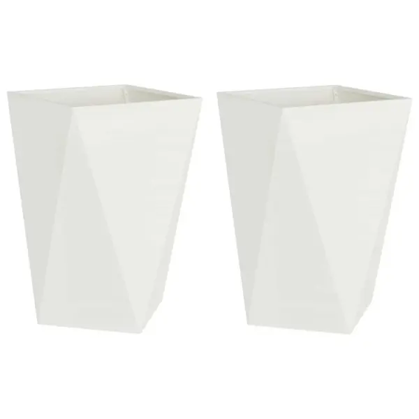 Valge terasest taimekastide komplekt, 2 tk, 50 x 50 x 75 cm - 2
