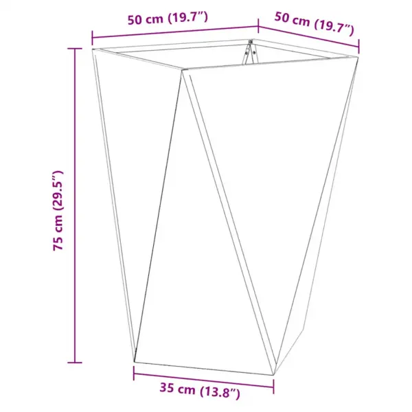 Valge terasest taimekastide komplekt, 2 tk, 50 x 50 x 75 cm - 11