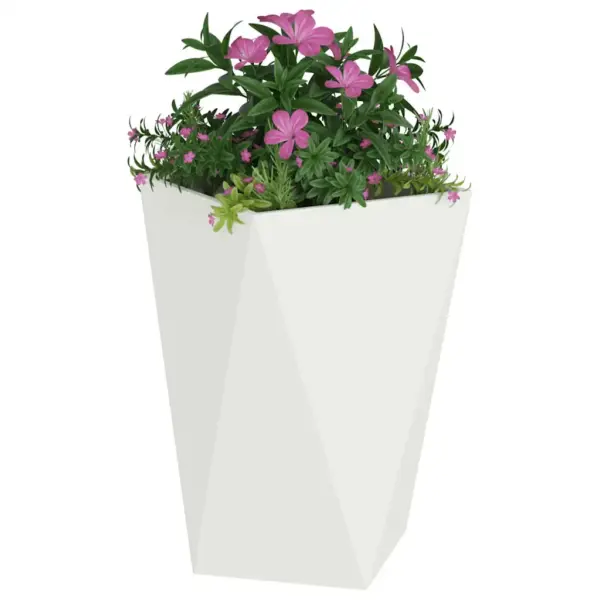 Valge terasest taimekastide komplekt, 2 tk, 50 x 50 x 75 cm - 3