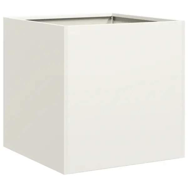 Valge külmvaltsitud terasest taimekast, avatud põhjaga, 40 x 40 x 40 cm – 2