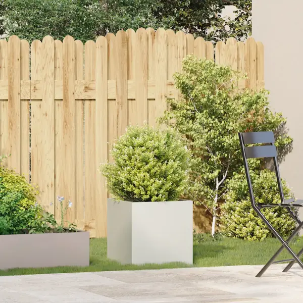 Valge külmvaltsitud terasest taimekast, avatud põhjaga, 40 x 40 x 40 cm – 3