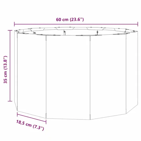 Ümmargune terasest taimekast, valge, 60 x 60 x 35 cm – 10