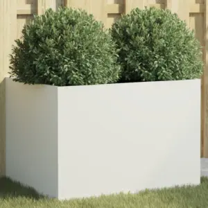 Valge külmvaltsitud terasest taimekast, 62 x 47 x 46 cm