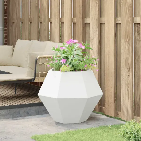 Valge terasest taimekast, 75 x 75 x 60 cm – 4