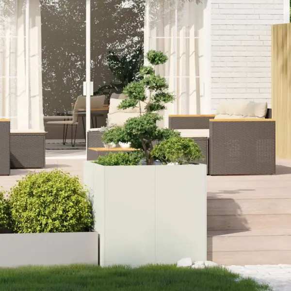 Valge terasest taimekast avatud põhjaga, 80 x 80 x 80 cm – 3