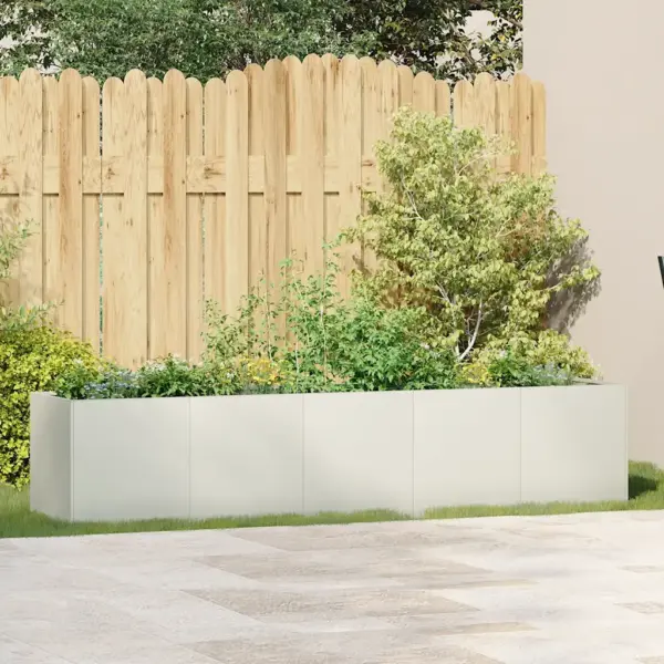 Valge külmvaltsitud terasest taimekast avatud põhjaga, 200 x 40 x 40 cm – 3