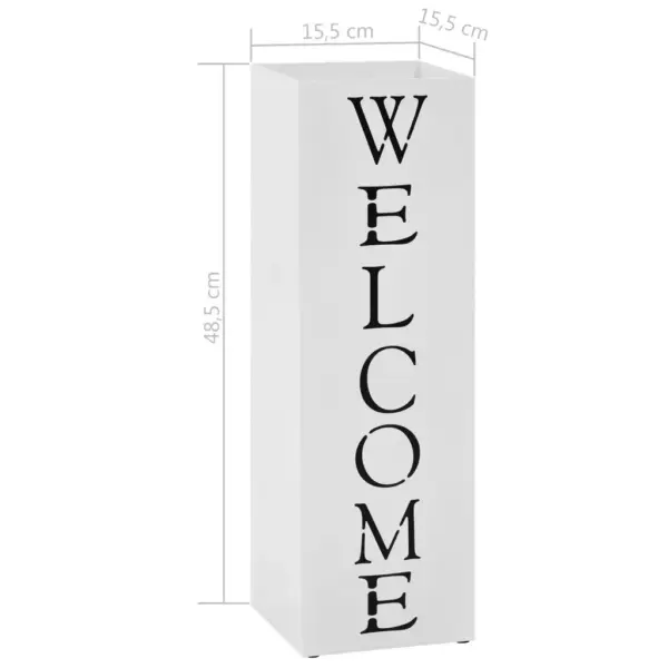 Valge terasest vihmavarjuhoidja Welcome, 15,5 x 15,5 x 48,5 cm – 6