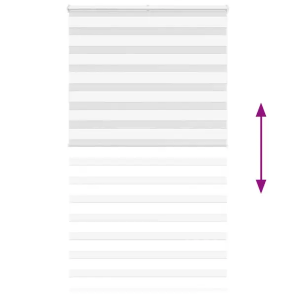 Valge triibuline päev-öö ruloo, 125 x 200 cm, 100% polüester, alumiiniumsiiniga – 5