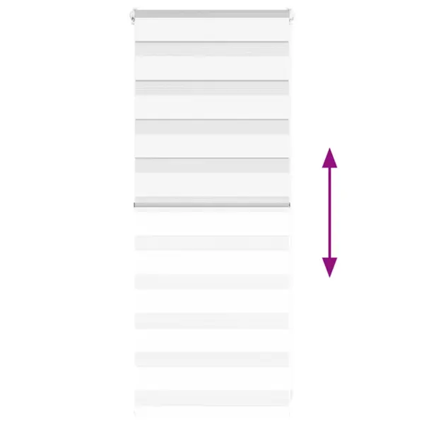 Triibuline päev-öö ruloo, valge, 55 x 100 cm, kanga laius 50,9 cm, 100% polüester, alumiiniumsiin – 5