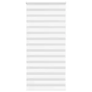 Valge triibuline sebraruloo kettmehhanismiga, 105 x 230 cm, polüester