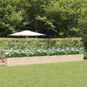 Valge tsingitud terasest taimekast, 580 x 50 x 45 cm