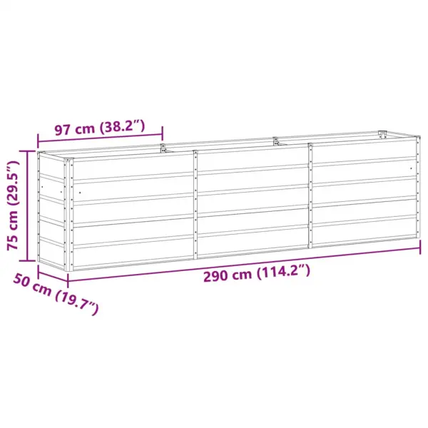 Valge tsinkterasest taimekast aeda 480 x 50 x 45 cm – 7