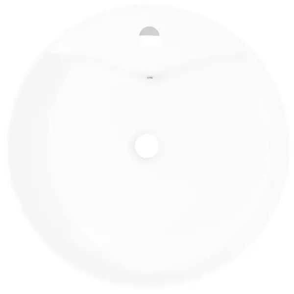 Valge ümmargune keraamiline kapipealne kraanikauss, 46,5 x 15,5 cm – 3