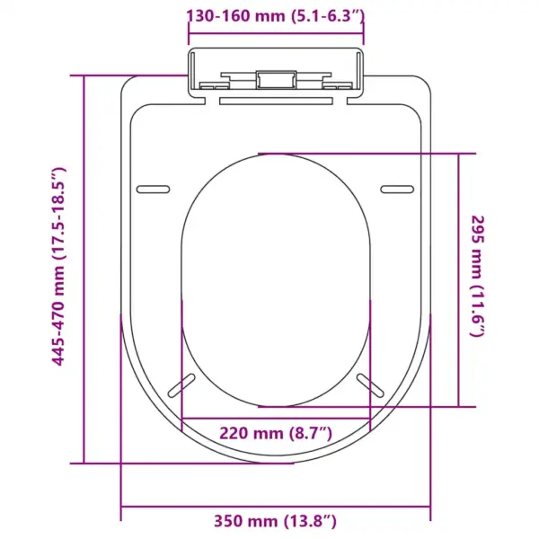 Vaikselt sulguv WC-prill-laud, valge, kandiline, 48 x 35 cm – 13