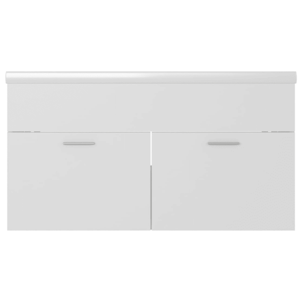 Valge valamukapp sisseehitatud keraamilise valamuga, tehispuit, 90 cm – 7