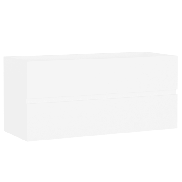 Valamukapp sisseehitatud keraamilise valamuga, valge, puitlaastplaat, 100 cm – 3