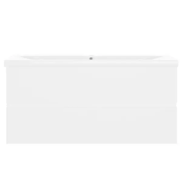 Valamukapp sisseehitatud keraamilise valamuga, valge, puitlaastplaat, 100 cm – 6