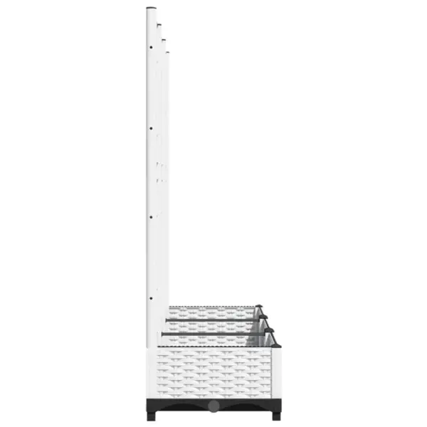 Võrega aia istutuskast ronitaimedele, valge PP, 120 x 40 x 121,5 cm – 5