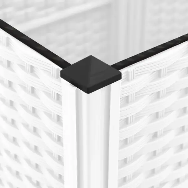 Võrega aia istutuskast ronitaimedele, valge PP, 120 x 40 x 121,5 cm – 7