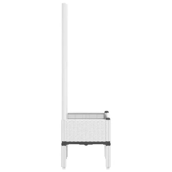 Valge võrega tõstetud taimekast, rotangmustriga PP, 40 x 40 x 142 cm – 4