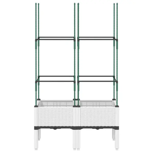 Võrega taimekast ronitaimedele, valge PP, 80 x 40 x 142,5 cm – 3