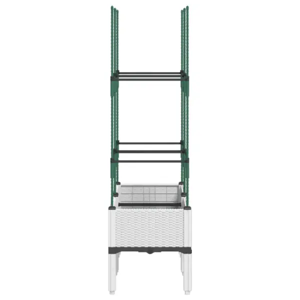 Võrega taimekast ronitaimedele, valge PP, 80 x 40 x 142,5 cm – 4