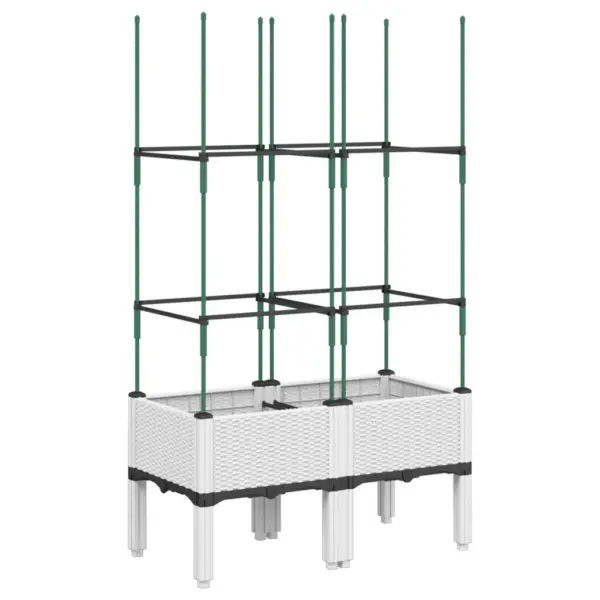 Võrega taimekast ronitaimedele, valge PP, 80 x 40 x 142,5 cm – 5