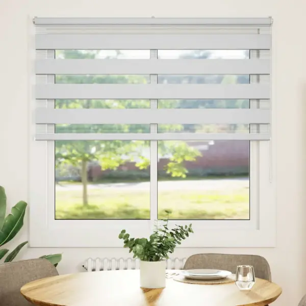 Zebra ruloo läbipaistvate ja läbipaistmatute ribadega, valge, 145 x 100 cm – 2