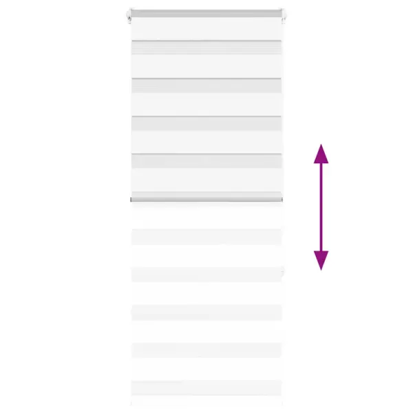 Valge zebra ruloo kettmehhanismiga, 65 x 150 cm, kangaslaius 60,9 cm, 100% polüester – 5