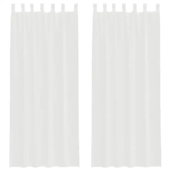 Aasadega poolläbipaistvad voile-kardinad, 2 tk, valge, 140 x 260 cm – 2