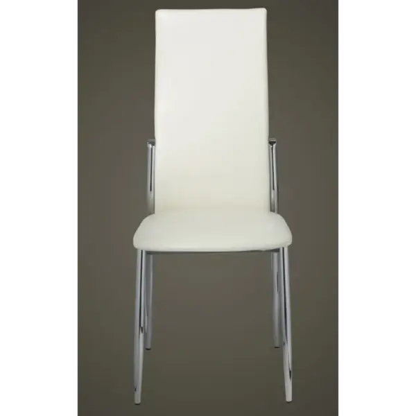 Valged kunstnahast söögitoolid, 6 tk, terasjalgadega, 43 x 54 x 100 cm – 3