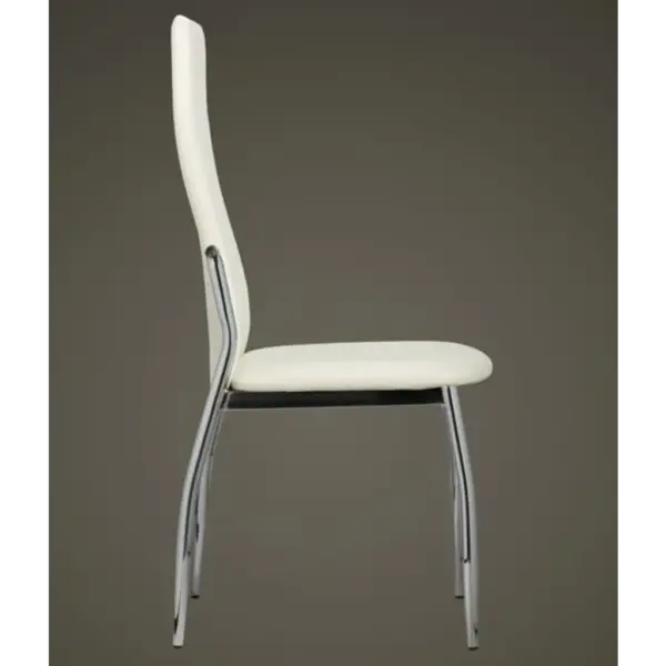 Valged kunstnahast söögitoolid, 6 tk, terasjalgadega, 43 x 54 x 100 cm – 4