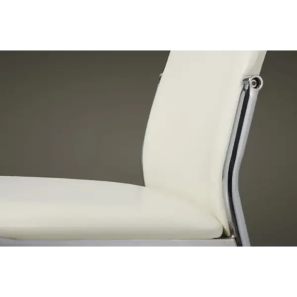 Valged kunstnahast söögitoolid, 6 tk, terasjalgadega, 43 x 54 x 100 cm – 5