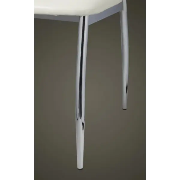 Valged kunstnahast söögitoolid, 6 tk, terasjalgadega, 43 x 54 x 100 cm – 6