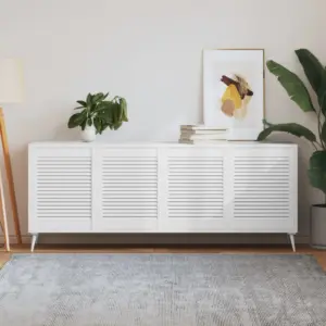 Valged männipuidust lamellkapiuksed, 4 tk, 61,5 x 49,4 cm