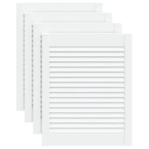 Valged männipuidust lamellkapiuksed, 4 tk, 61,5 x 49,4 cm – 2