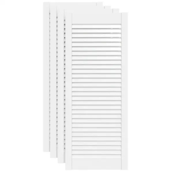 Valged lamellkapiuksed männipuidust, 4 tk, 99,3 x 39,4 cm – 2