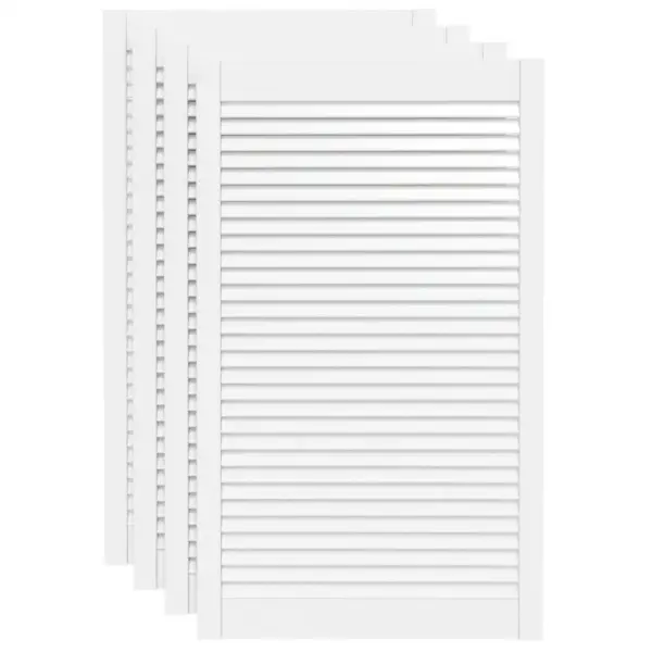 Valged lamellkapiuksed männipuidust, 4 tk, 99,3 x 59,4 cm – 2