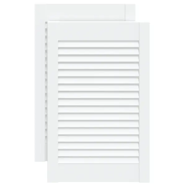 Valged lamellkapiuksed, männipuit, 2 tk, 61,5 x 39,4 cm – 2