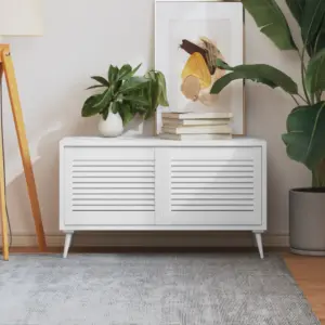 Valged lamellkapiuksed männipuidust, 2 tk, 39,5 x 49,4 cm