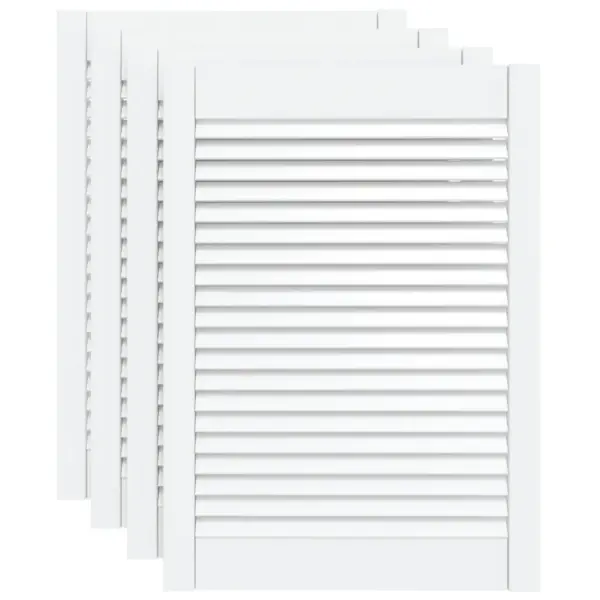 Valged lamellkapiuksed männipuidust, 4 tk, 69 x 49,4 cm – 2