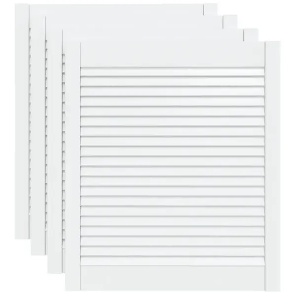 Valged lamellkapiuksed männipuidust, 4 tk, 69 x 59,4 cm – 2