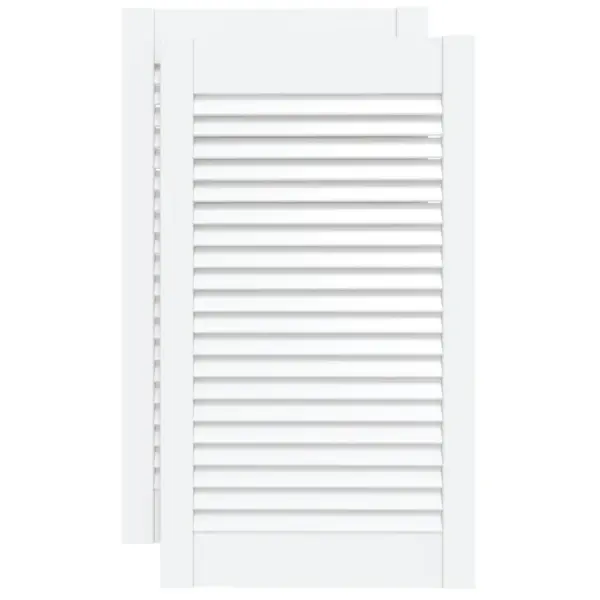 Kapiuksed lamellkujundusega, 2 tk, valge männipuit, 69 x 39,4 cm – 2